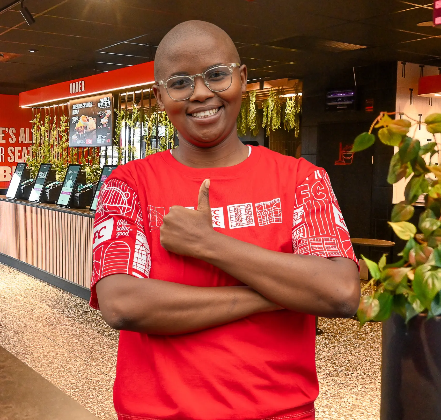 KFC team member in a restaurant
