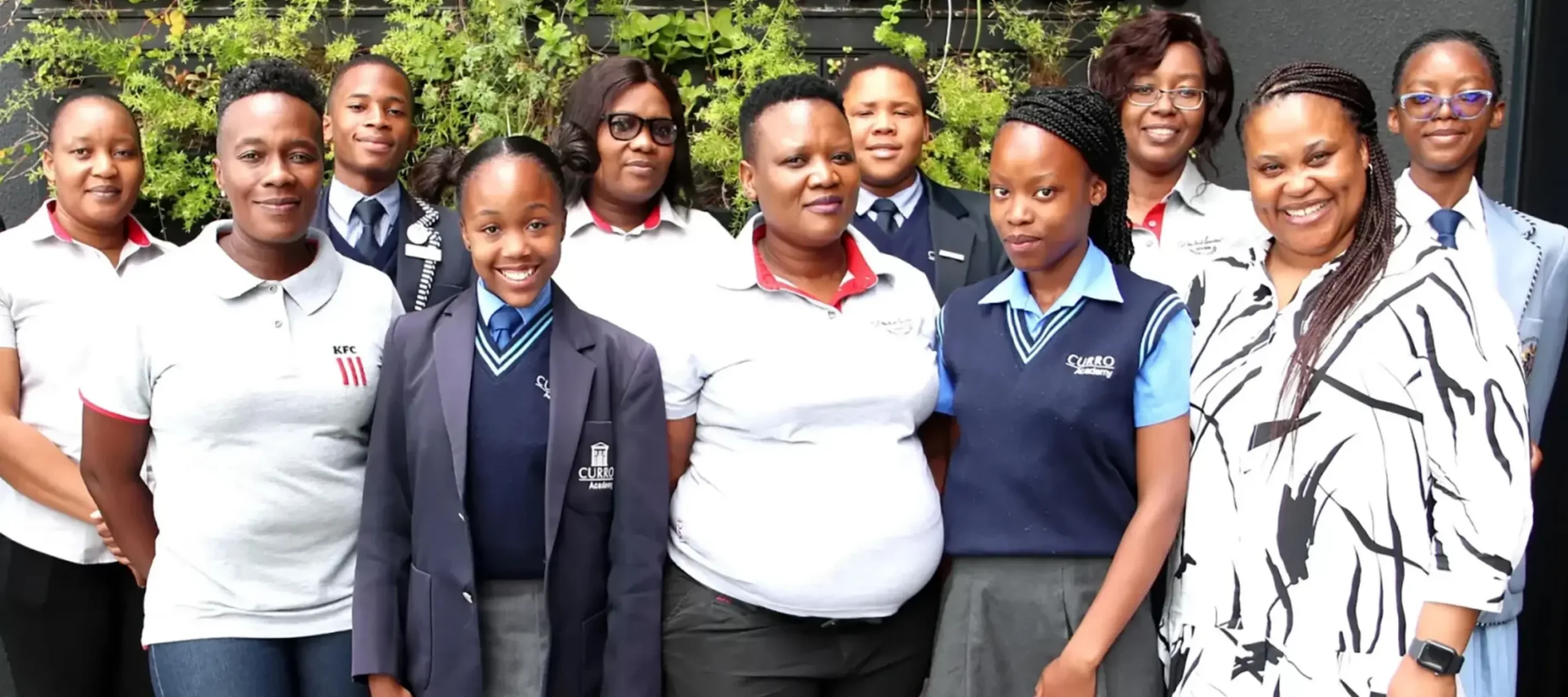 Group of Ikusasa Lethu scholarship recipients, mentors and KFC team members